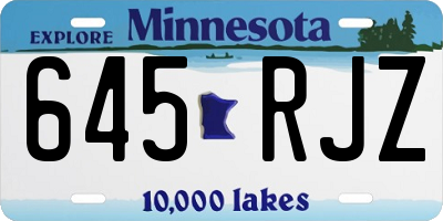MN license plate 645RJZ
