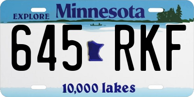 MN license plate 645RKF