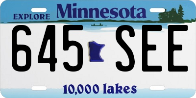 MN license plate 645SEE