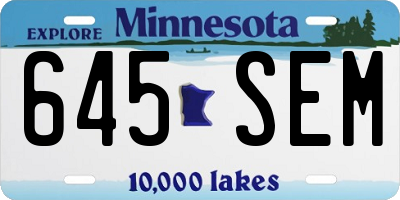 MN license plate 645SEM