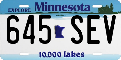 MN license plate 645SEV