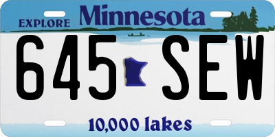 MN license plate 645SEW
