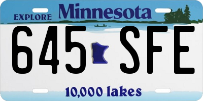 MN license plate 645SFE