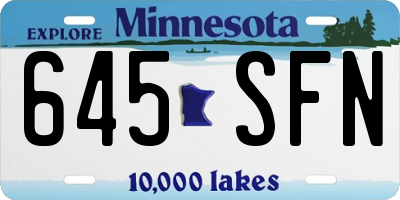 MN license plate 645SFN