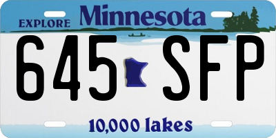 MN license plate 645SFP