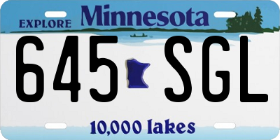 MN license plate 645SGL
