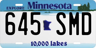 MN license plate 645SMD
