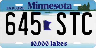 MN license plate 645STC