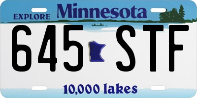 MN license plate 645STF