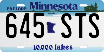 MN license plate 645STS