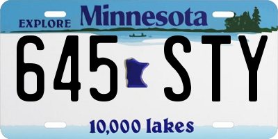 MN license plate 645STY