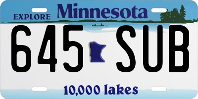 MN license plate 645SUB