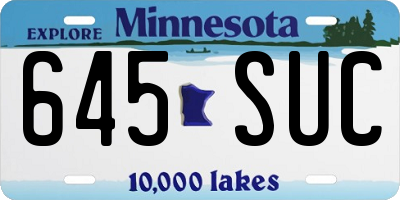 MN license plate 645SUC