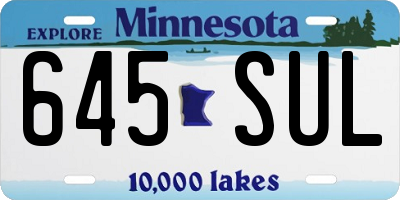 MN license plate 645SUL