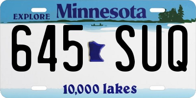 MN license plate 645SUQ