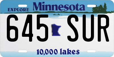 MN license plate 645SUR