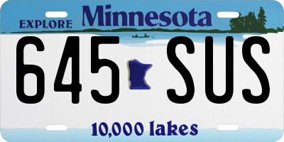 MN license plate 645SUS
