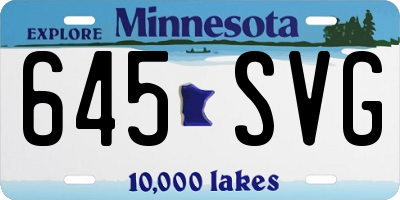 MN license plate 645SVG