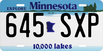 MN license plate 645SXP