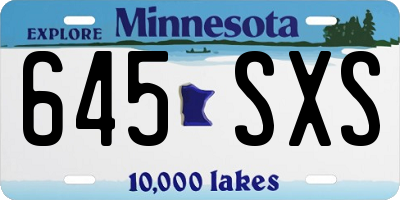MN license plate 645SXS