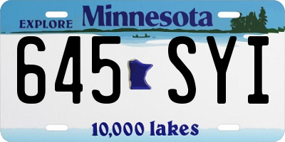 MN license plate 645SYI