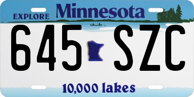 MN license plate 645SZC