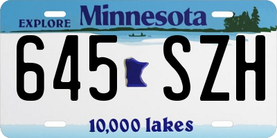 MN license plate 645SZH