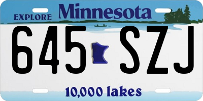 MN license plate 645SZJ