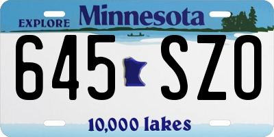 MN license plate 645SZO