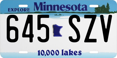 MN license plate 645SZV