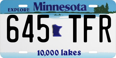 MN license plate 645TFR