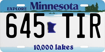 MN license plate 645TIR