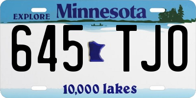 MN license plate 645TJO