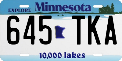 MN license plate 645TKA