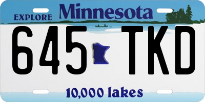 MN license plate 645TKD