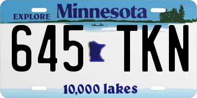 MN license plate 645TKN