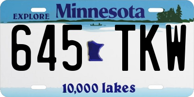 MN license plate 645TKW