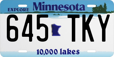MN license plate 645TKY