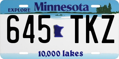 MN license plate 645TKZ