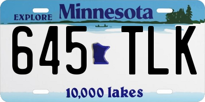 MN license plate 645TLK