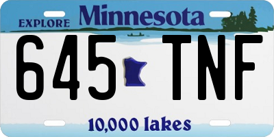 MN license plate 645TNF