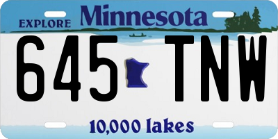 MN license plate 645TNW