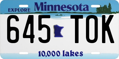 MN license plate 645TOK