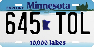 MN license plate 645TOL