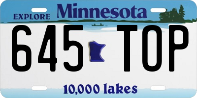 MN license plate 645TOP