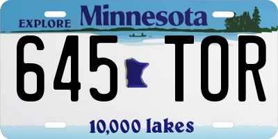 MN license plate 645TOR
