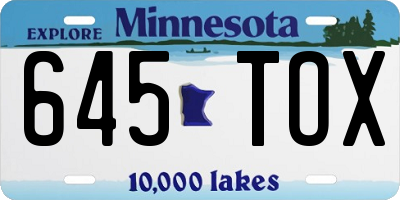 MN license plate 645TOX
