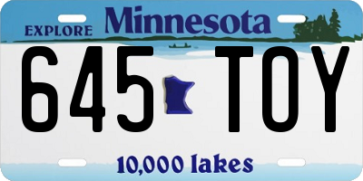 MN license plate 645TOY