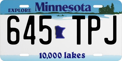 MN license plate 645TPJ