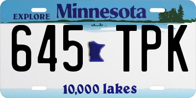 MN license plate 645TPK